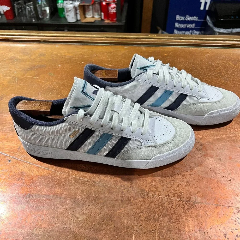 Adidas Nora Shoes | Men's 8.5 | White/Light Blue/Navy - Picture 1 of 7